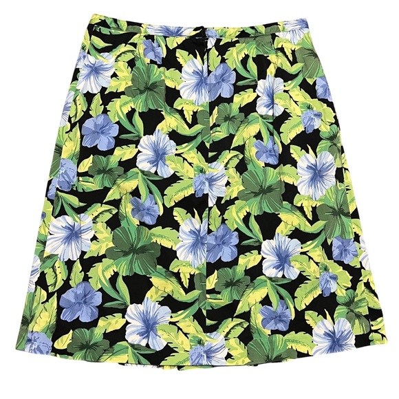 Laura Scott Pleated Floral Tropical Skirt Size 12 - Picture 3 of 3